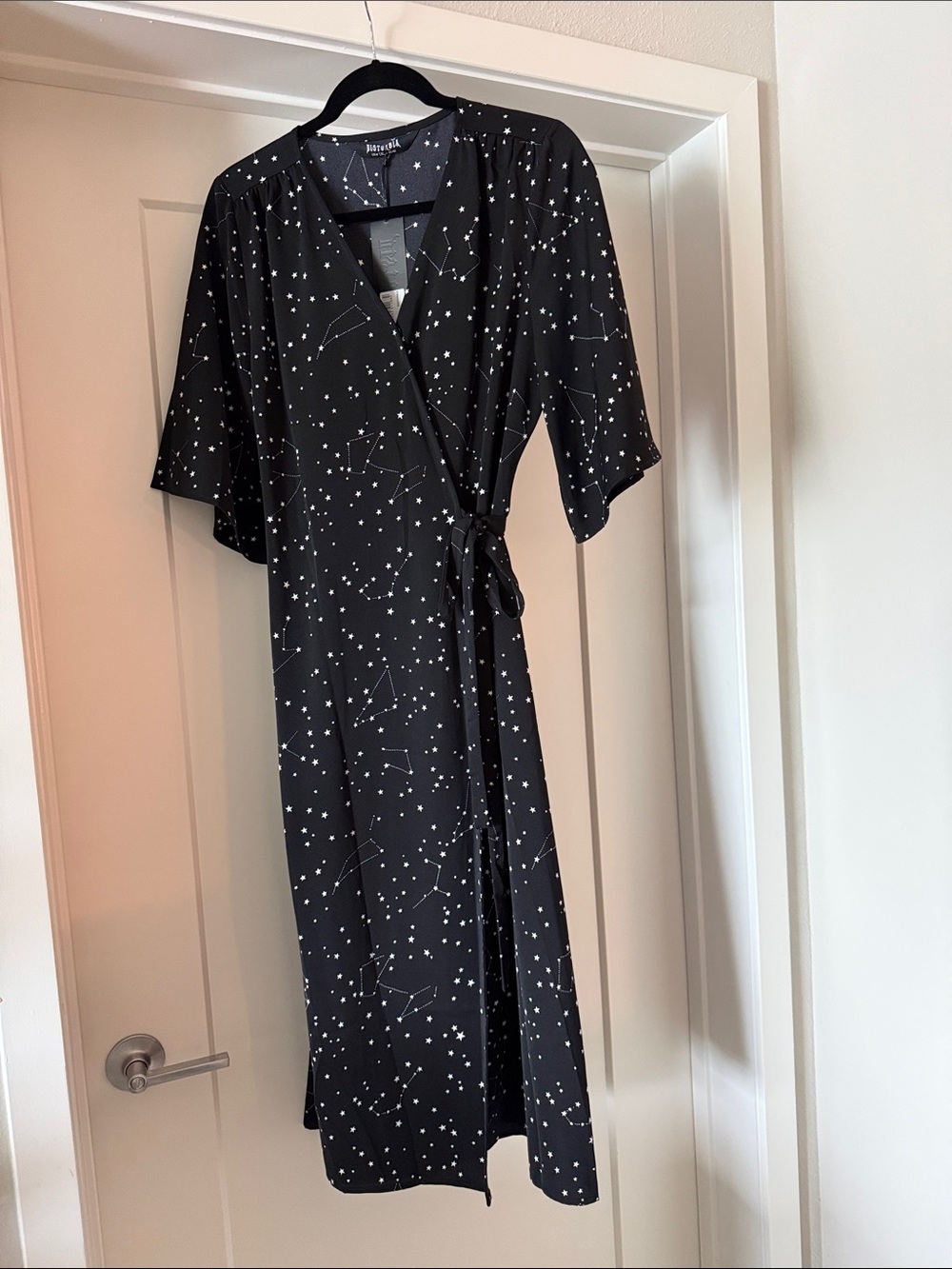 Disturbia Black Celestial Kimono Wrap Midi Dress 10